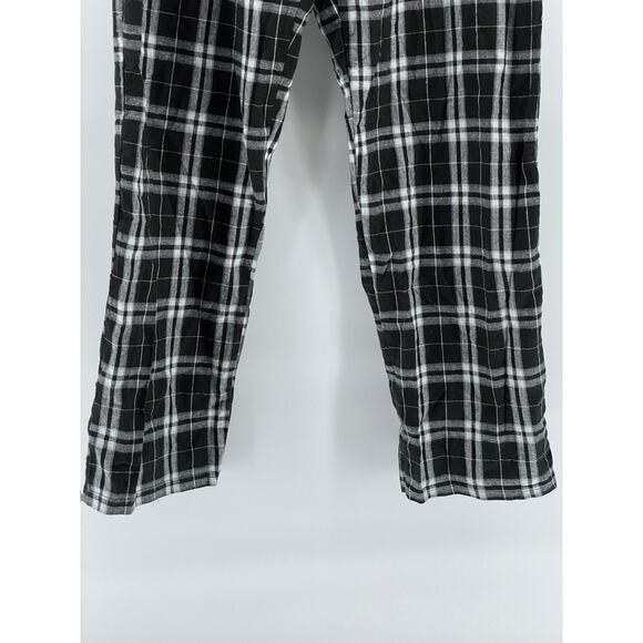 DISTRICT Women's Black-White Plaid Drawstring Relaxed Fit Pajama Pants SZ M - Picture 6 of 11